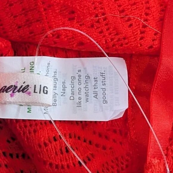 NEW Aerie | Cable Lace Longline Bralette In Holiday Red - Picture 7 of 9